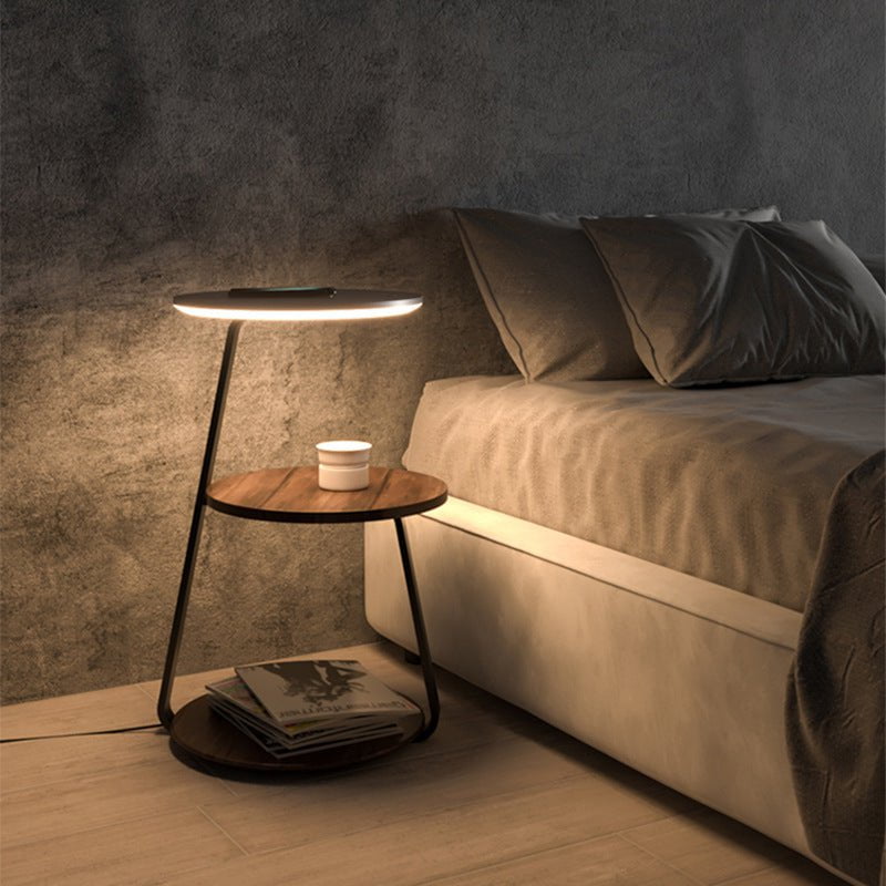 Signature Side Table with Wireless Charger & Ambient Lighting | Modern Design for Small Spaces