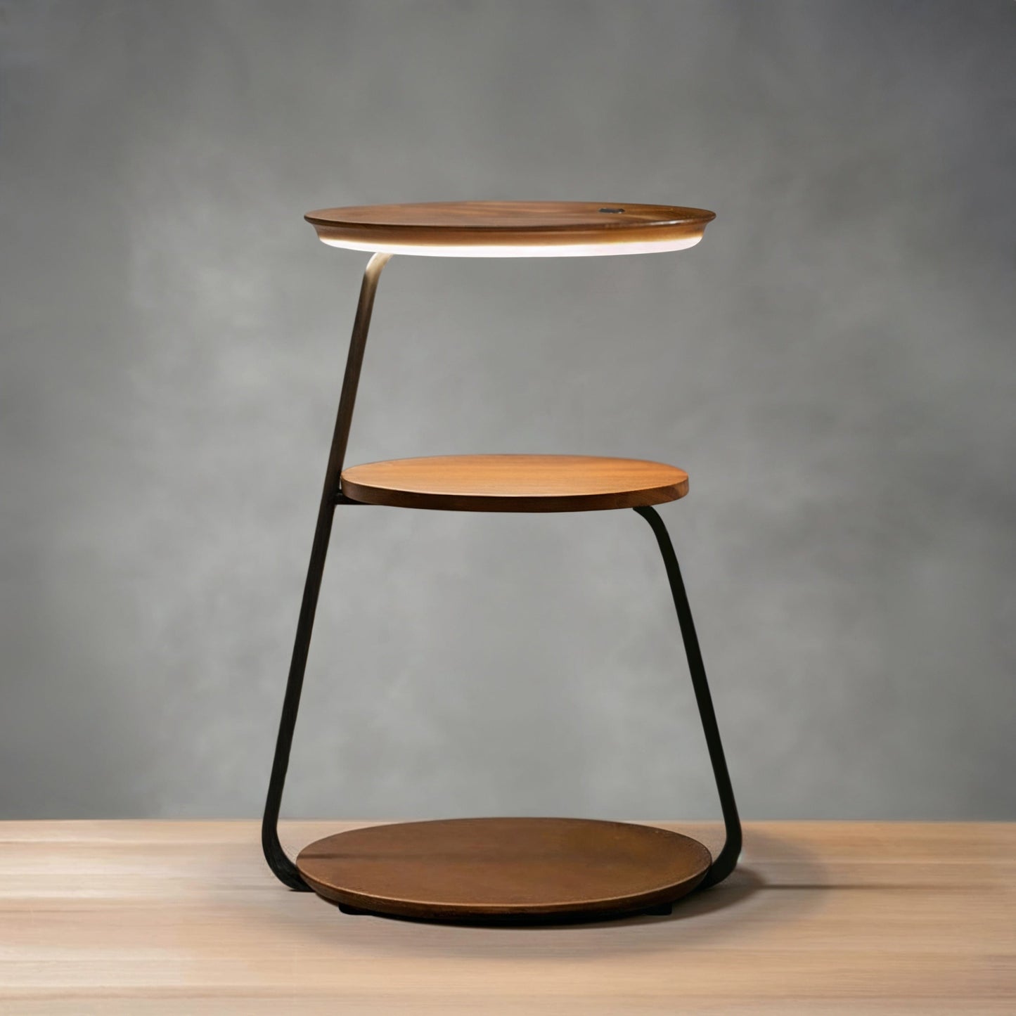 Signature Side Table with Wireless Charger & Ambient Lighting | Modern Design for Small Spaces