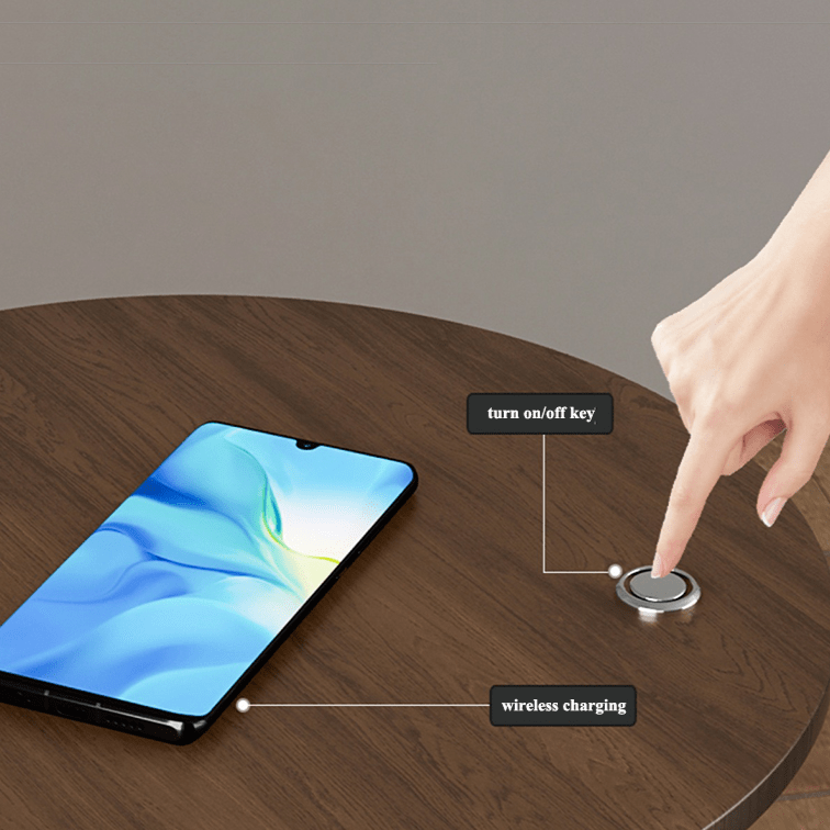 Signature Side Table with Wireless Charger & Ambient Lighting | Modern Design for Small Spaces
