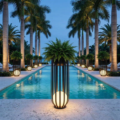 Solar Garden Lights | Outdoor Flower Pot Lamp with Adjustable Brightness | Elegant Illumination for Patios and Gardens