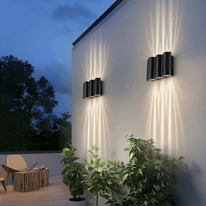 Stylish Outdoor Wall Light | Up-Down LED Fixture with Wavy Design | Modern Sconce for Enhanced Illumination