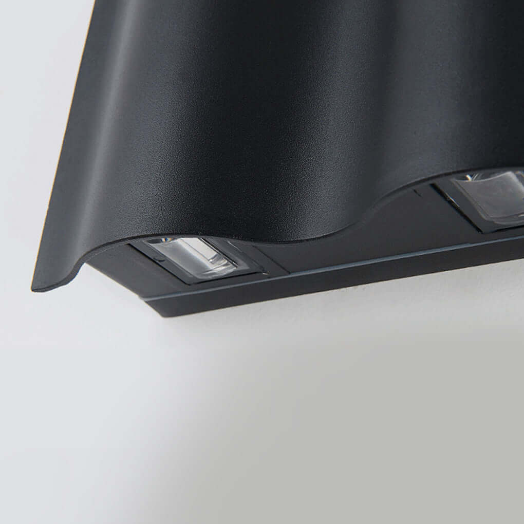 Stylish Outdoor Wall Light | Up-Down LED Fixture with Wavy Design | Modern Sconce for Enhanced Illumination