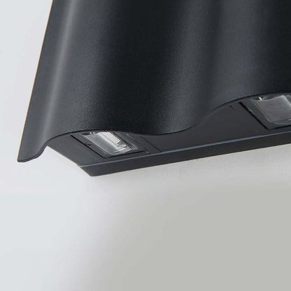Stylish Outdoor Wall Light | Up-Down LED Fixture with Wavy Design | Modern Sconce for Enhanced Illumination