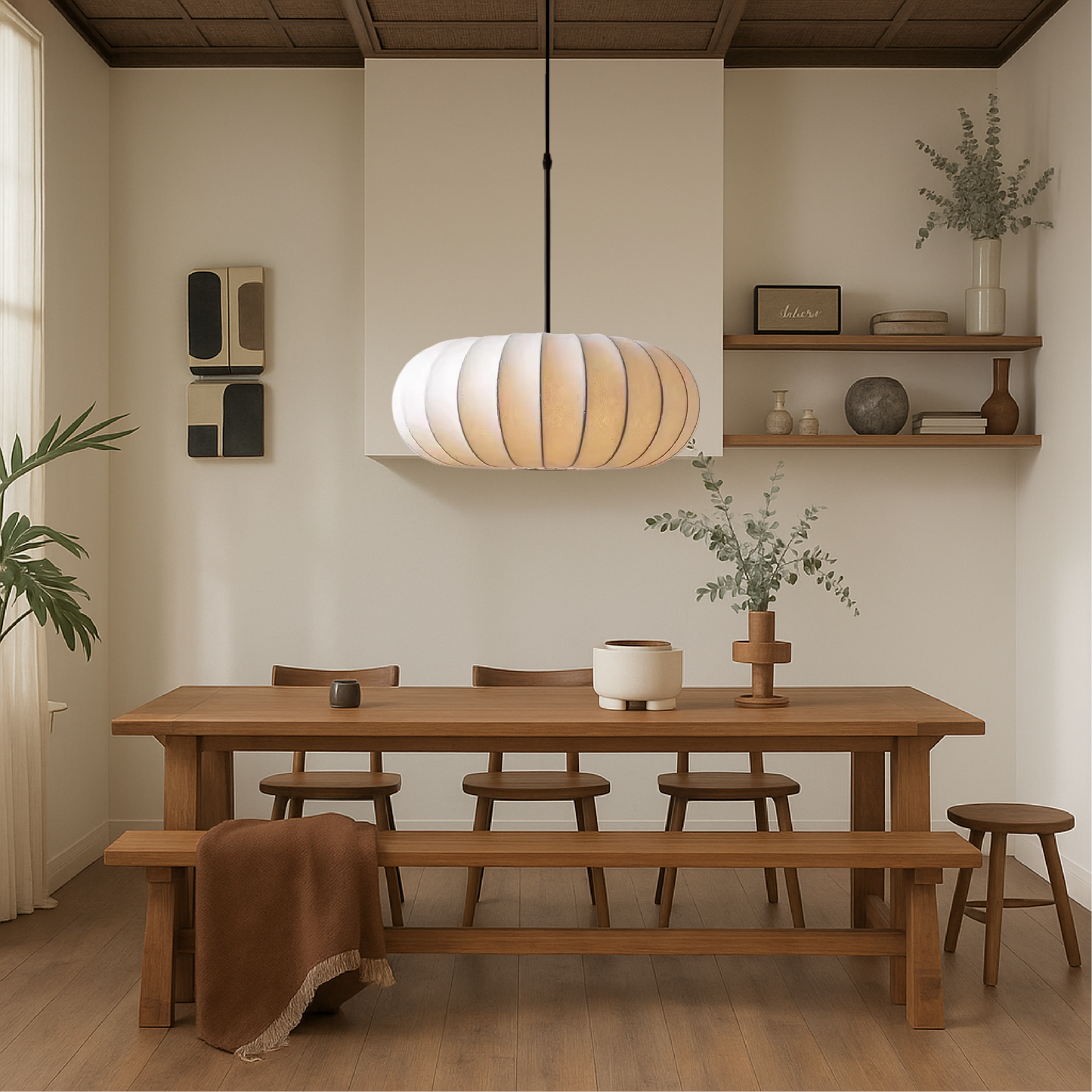 Verona Collection | Kitchen Pendant Lighting with Handcrafted Silk Shade | Adjustable Height for Modern Elegance