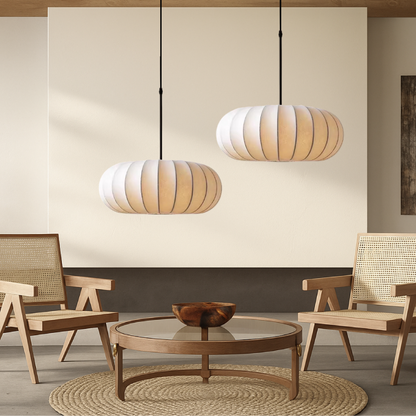 Verona Collection | Kitchen Pendant Lighting with Handcrafted Silk Shade | Adjustable Height for Modern Elegance