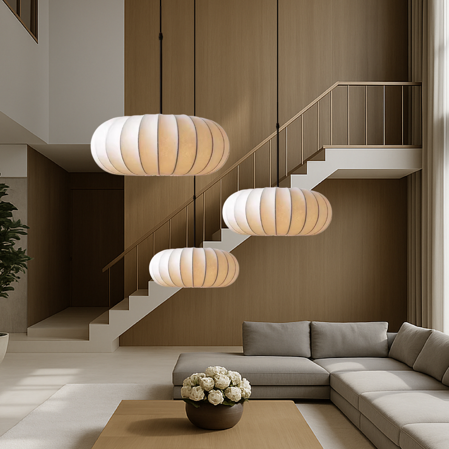 Verona Collection | Kitchen Pendant Lighting with Handcrafted Silk Shade | Adjustable Height for Modern Elegance
