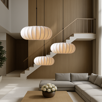 Verona Collection | Kitchen Pendant Lighting with Handcrafted Silk Shade | Adjustable Height for Modern Elegance