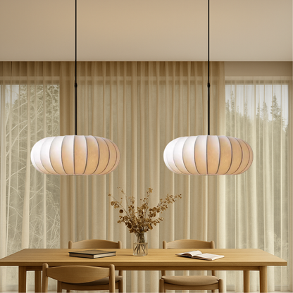 Verona Collection | Kitchen Pendant Lighting with Handcrafted Silk Shade | Adjustable Height for Modern Elegance