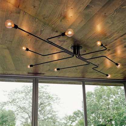 Vintage Industrial Flush Mount Ceiling Light with Multi-Bulb Design | Striking Ambiance for Dining Room or Living Space