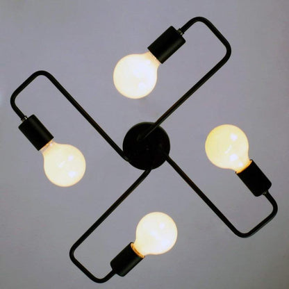 Vintage Industrial Flush Mount Ceiling Light with Multi-Bulb Design | Striking Ambiance for Dining Room or Living Space