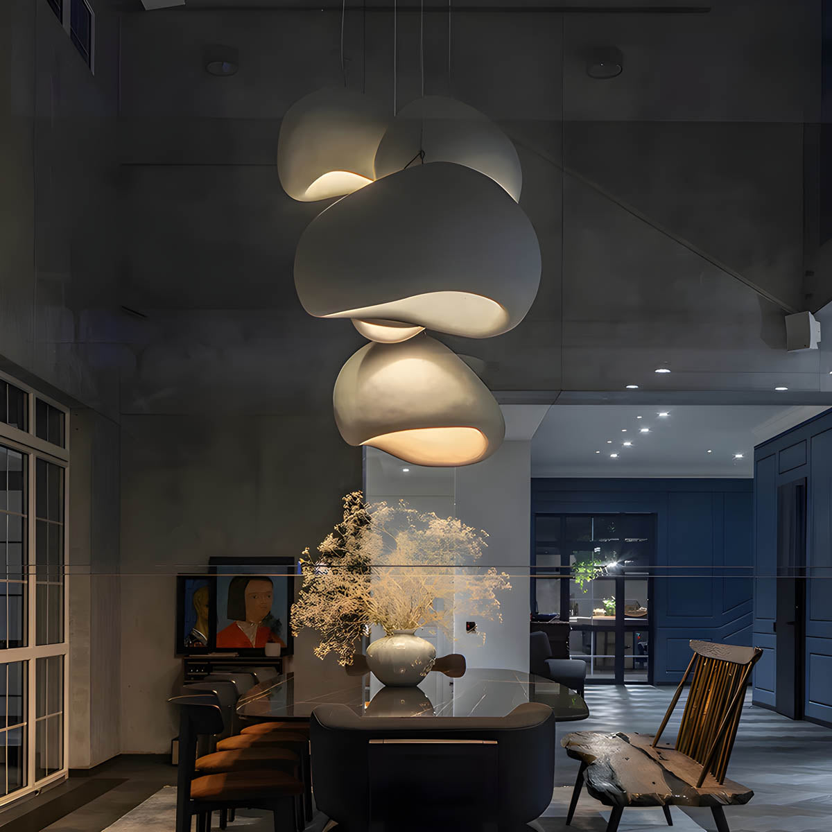 Wabi-Sabi Inspired Pendant Light | Adjustable Height for Tranquil Kitchen Lighting