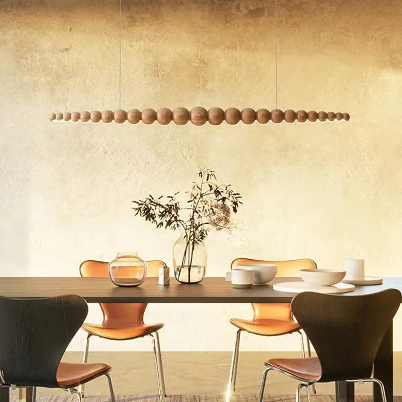 Wooden Beads Chandelier Light | Rustic Design with Soft Lighting | Elegant Home Decor for Dining Room