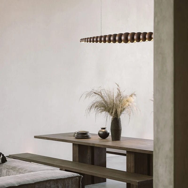 Wooden Beads Chandelier Light | Rustic Design with Soft Lighting | Elegant Home Decor for Dining Room
