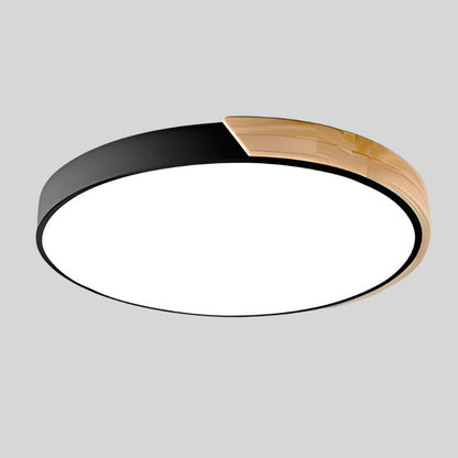 Wooden Circular Ceiling Lamp – Modern Nordic Home Lighting