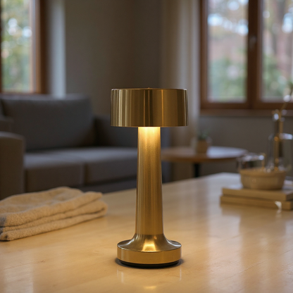 Aurelo Cordless Table Lamp – Rechargeable LED Metal Accent Lighting Dining Living Spaces