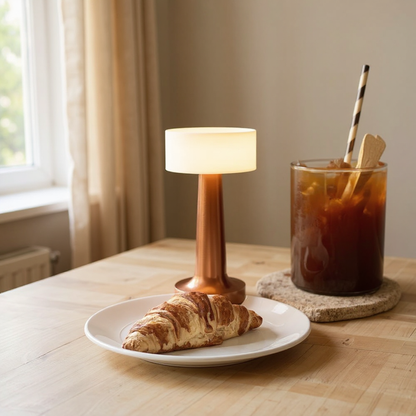 Aurelo Cordless Table Lamp – Rechargeable LED Metal Accent Lighting Dining Living Spaces