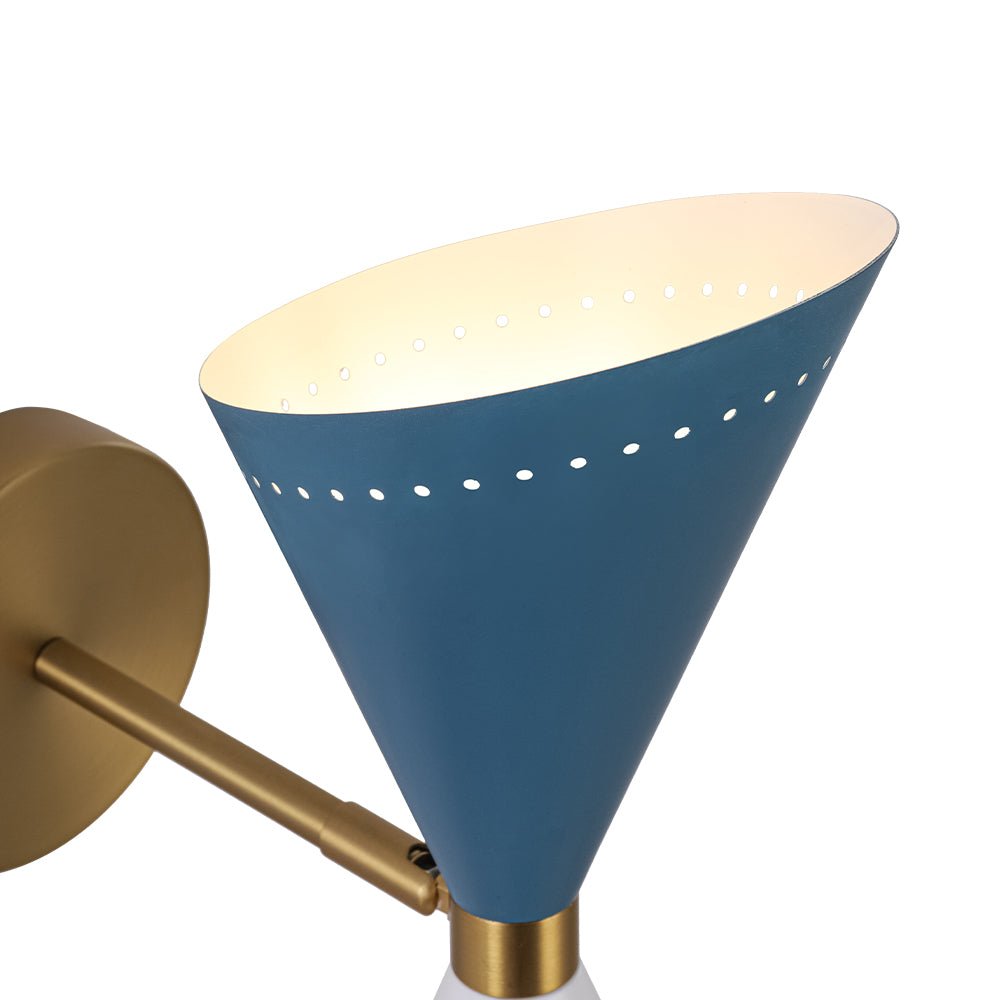 2-Light Iron Wall Sconce – Color-Block Hourglass Design with Slanted Frame