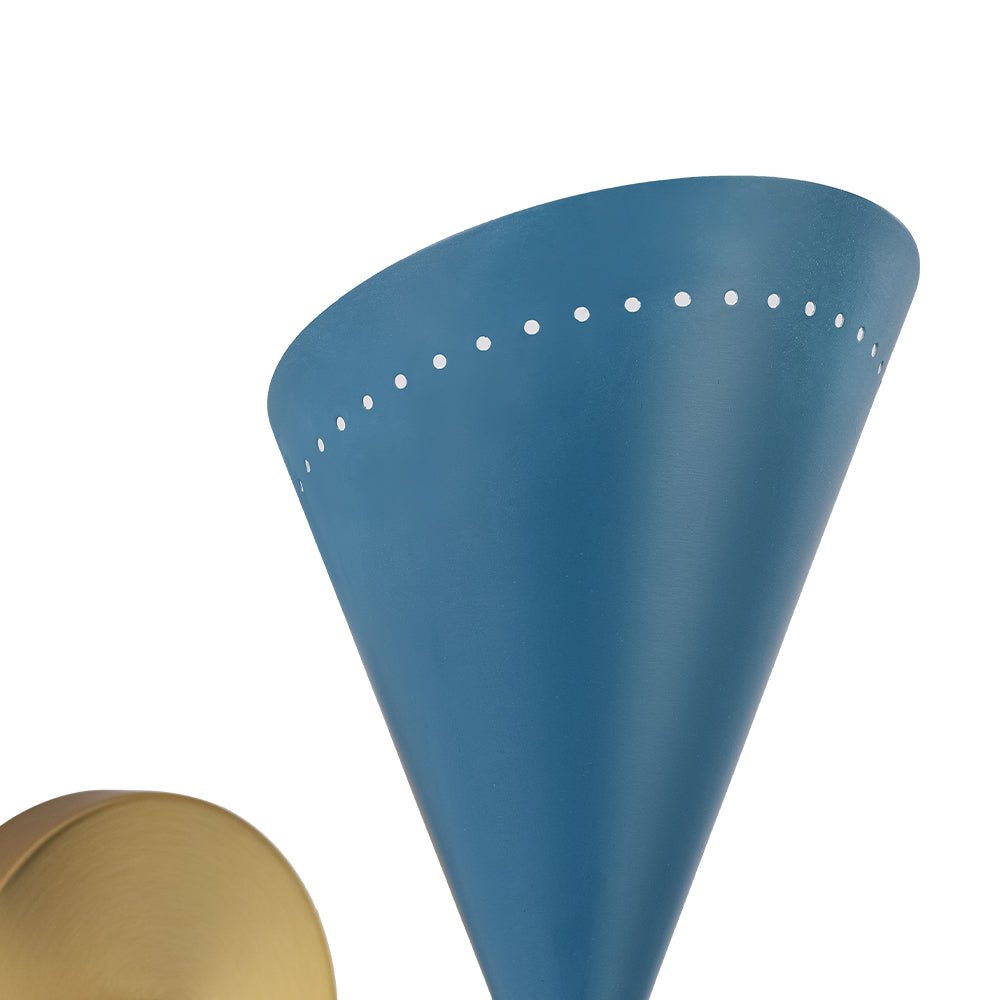 2-Light Iron Wall Sconce – Color-Block Hourglass Design with Slanted Frame