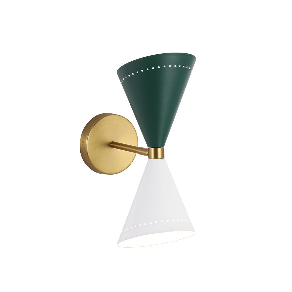 2-Light Iron Wall Sconce – Color-Block Hourglass Design with Slanted Frame