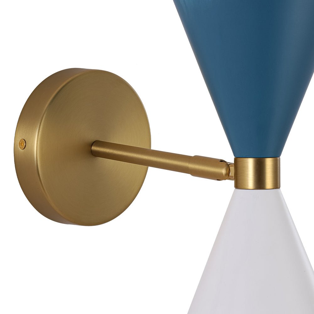 2-Light Iron Wall Sconce – Color-Block Hourglass Design with Slanted Frame