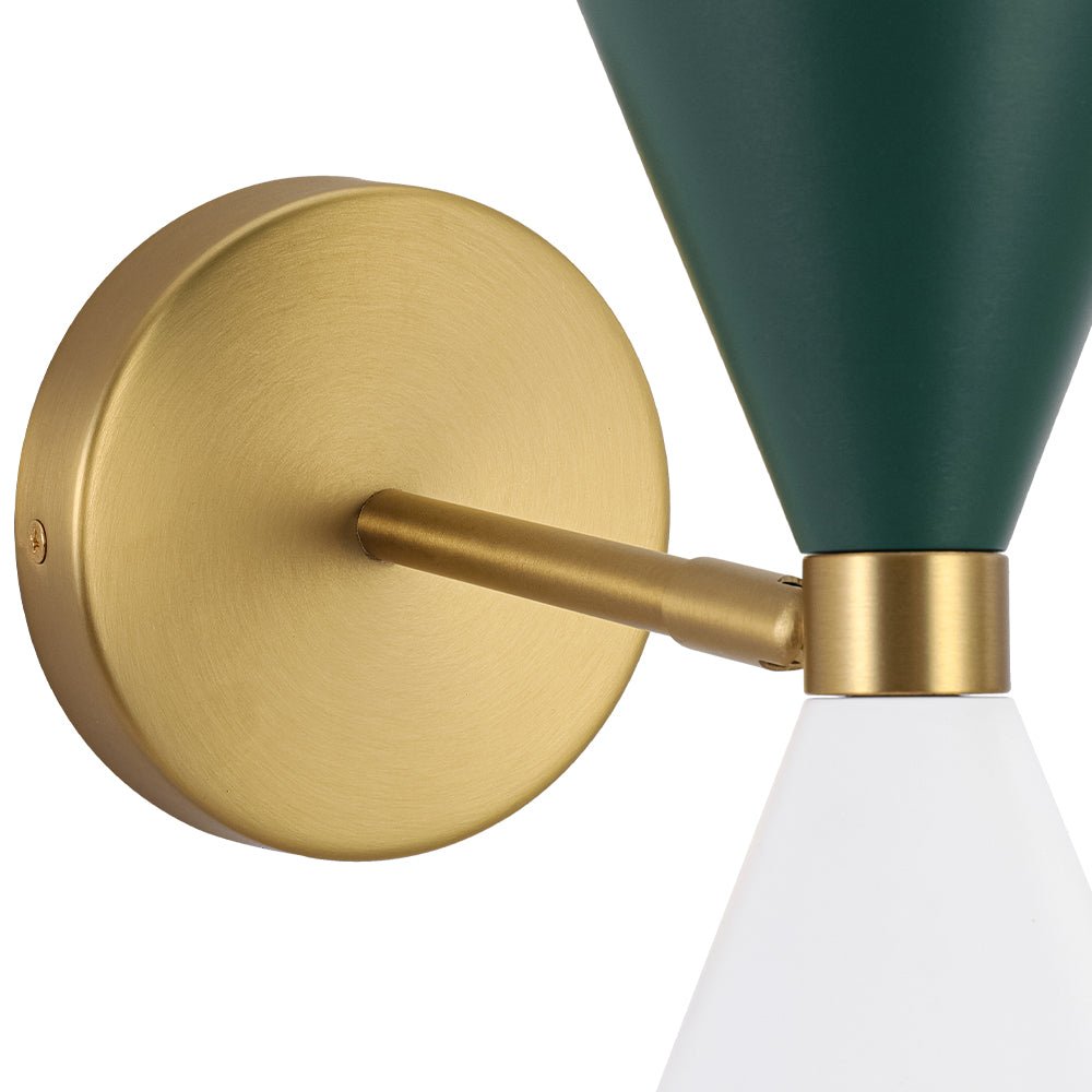2-Light Iron Wall Sconce – Color-Block Hourglass Design with Slanted Frame