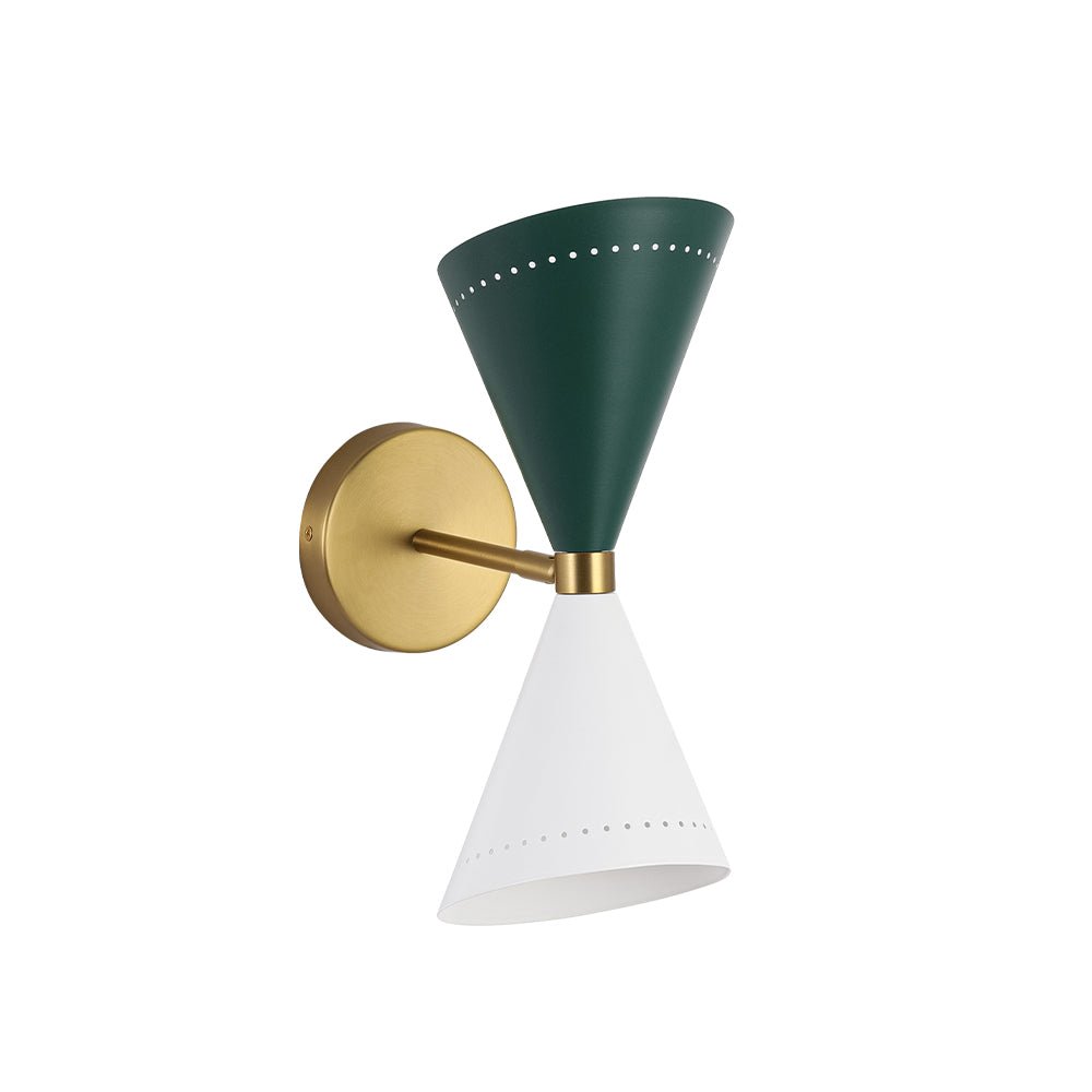 2-Light Iron Wall Sconce – Color-Block Hourglass Design with Slanted Frame