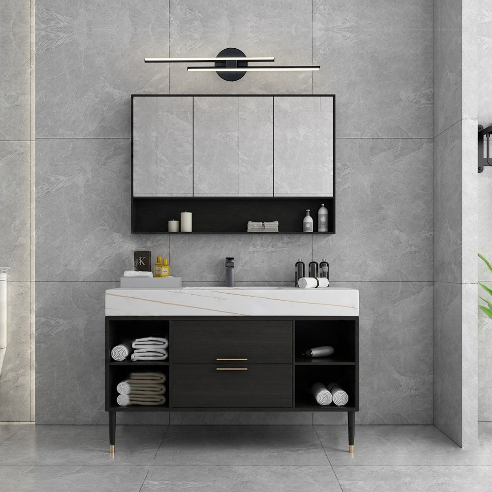 Modern 2-Light Dimmable Linear LED Vanity Light - Warm White