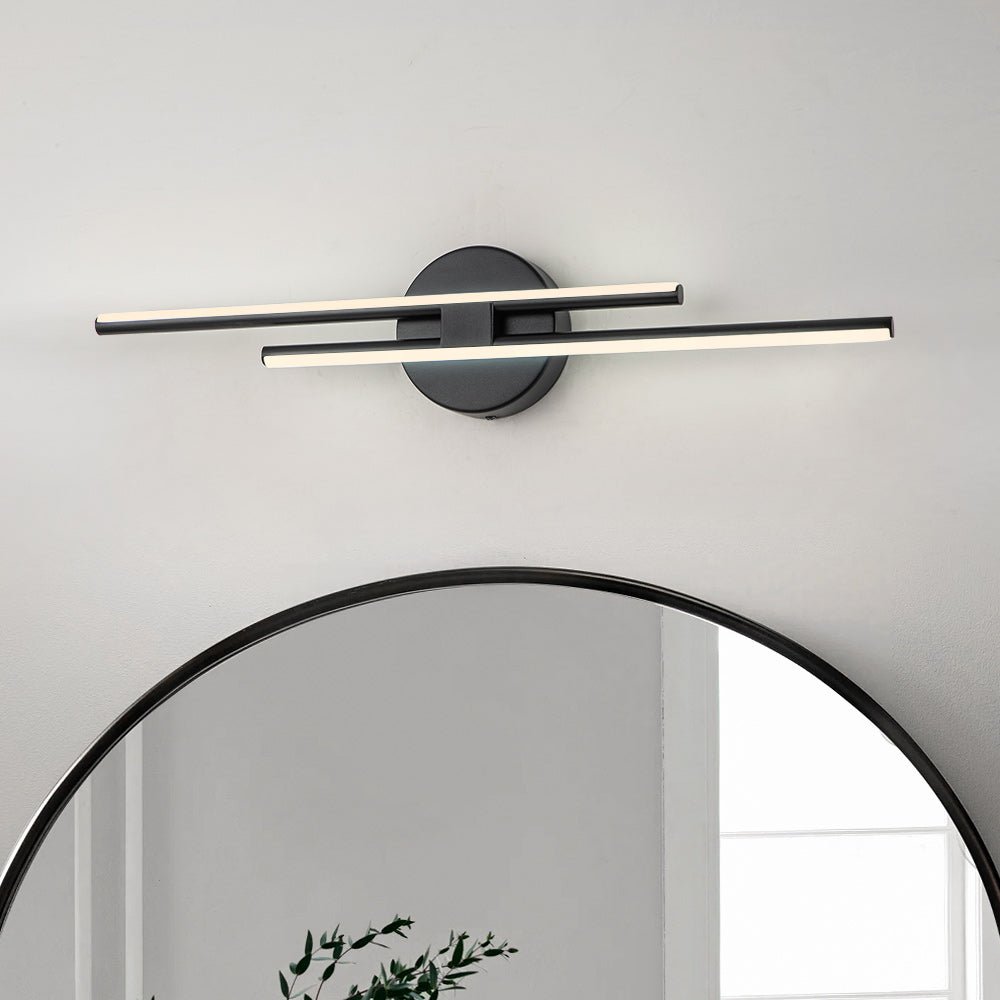 Modern 2-Light Dimmable Linear LED Vanity Light - Warm White