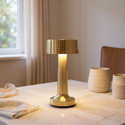 Aurelo Cordless Table Lamp – Rechargeable LED Metal Accent Lighting Dining Living Spaces