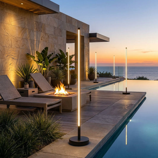Elegant Outdoor Lights | Solar Floor Lamp with Wireless Charging | Durable Design for Ambiance