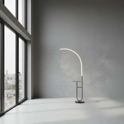 Modern Floor Lamp with LED Lighting & Space-Saving Design | Stylish Addition for Living Room