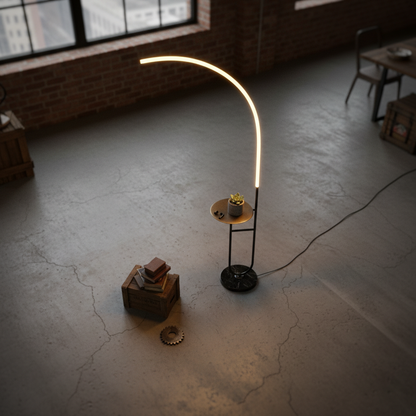 Modern Floor Lamp with LED Lighting & Space-Saving Design | Stylish Addition for Living Room