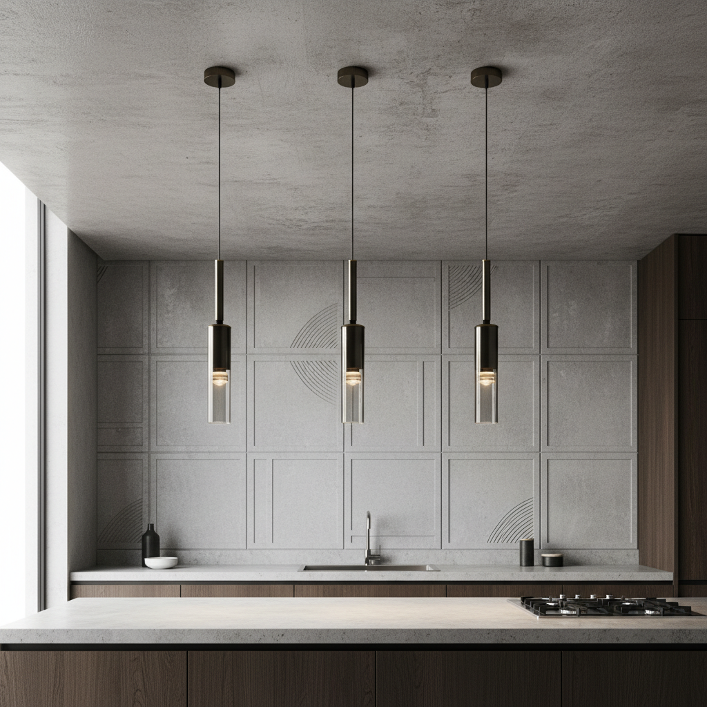 Nordic Elegance | Glass Pendant Light with Adjustable Height | Stylish Design for Modern Kitchens