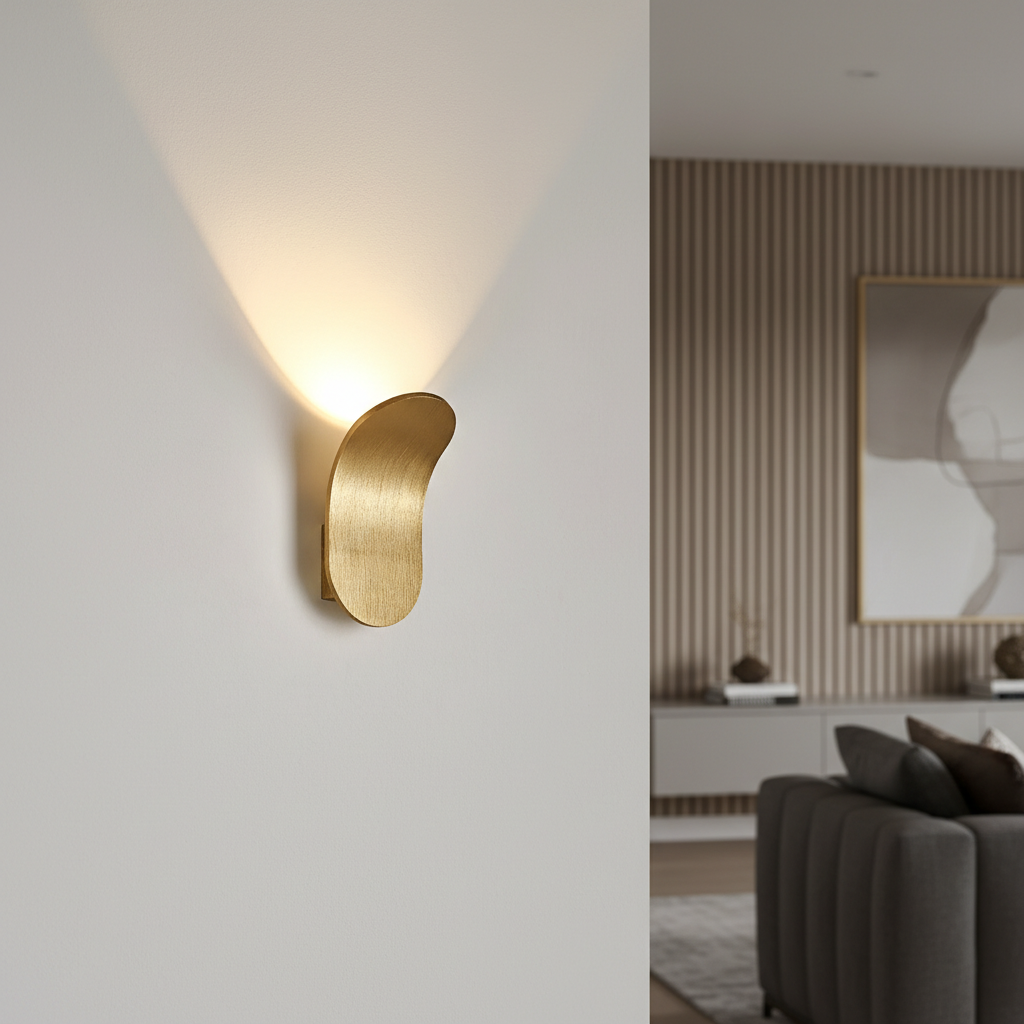 Modern Brushed Wall Sconce Light with Soft LED Glow | Elegant Design for Ambient Lighting