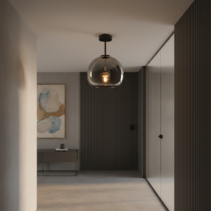 Modern Copper Flush Mount Ceiling Light with Adjustable Height | Elegant Design for Stylish Illumination