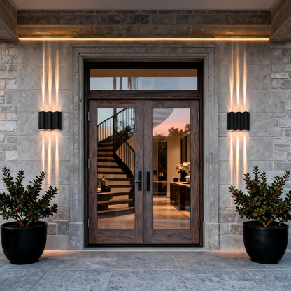 Stylish Outdoor Wall Light | Up-Down LED Fixture with Wavy Design | Modern Sconce for Enhanced Illumination