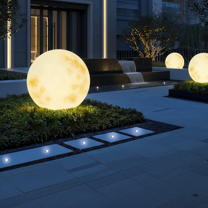 Lunar Glow | Moon-Shaped Garden Lamp with USB Rechargeable LED | Elegant Outdoor Lights for Enchanting Ambience