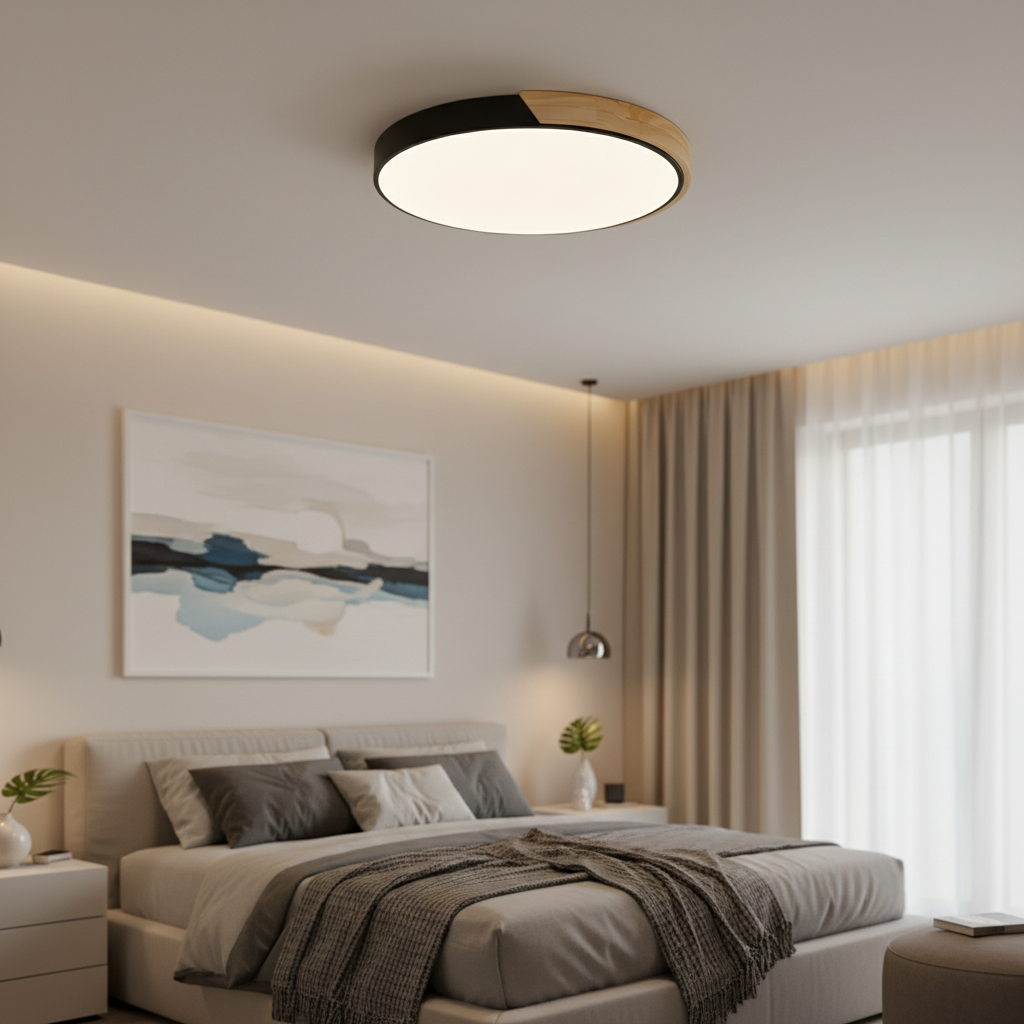 Nordic Collection | Flush Mount Ceiling Light with LED Illumination | Cozy Wooden Design for Modern Spaces
