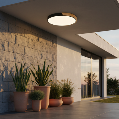 Nordic Collection | Flush Mount Ceiling Light with LED Illumination | Cozy Wooden Design for Modern Spaces