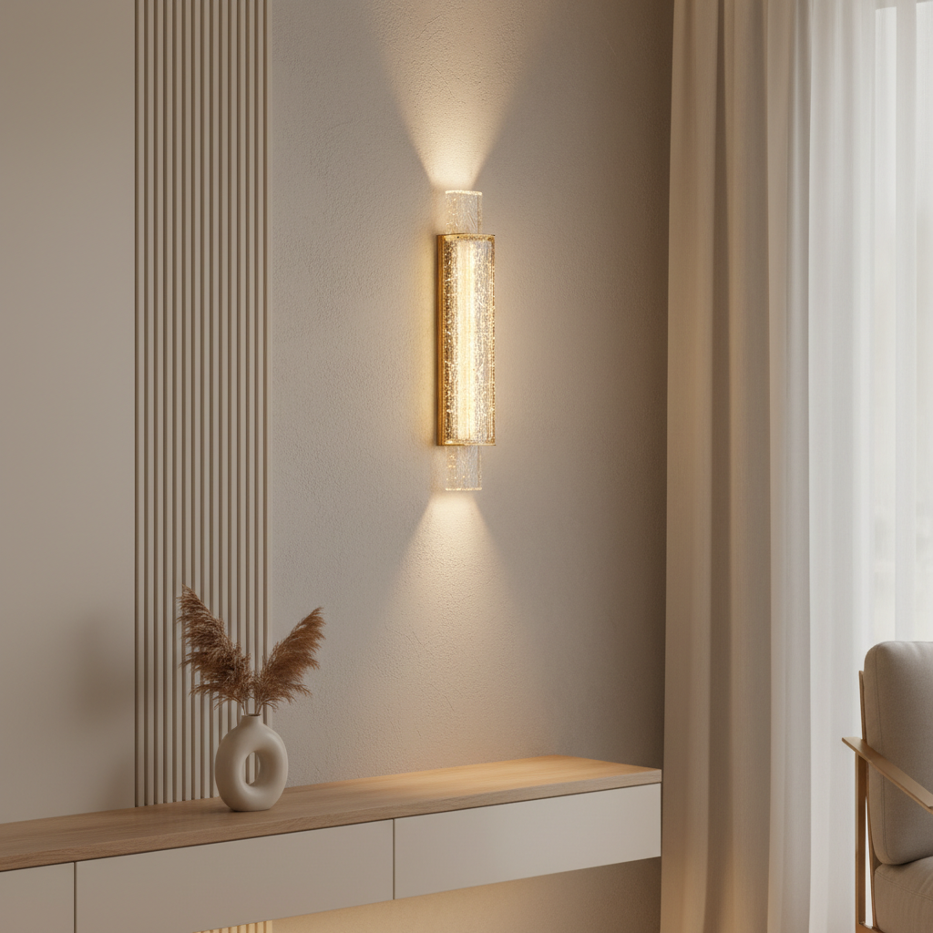 Titania Collection | Wall Sconce Light with Energy-Efficient LED | Elegant Glass Design for Modern Spaces