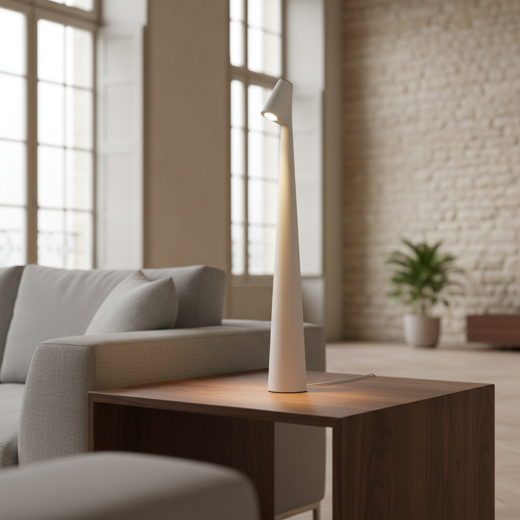 Wireless LED Table Lamp | Nordic Minimalist Design with Rechargeable Battery | Cordless Indoor Lighting