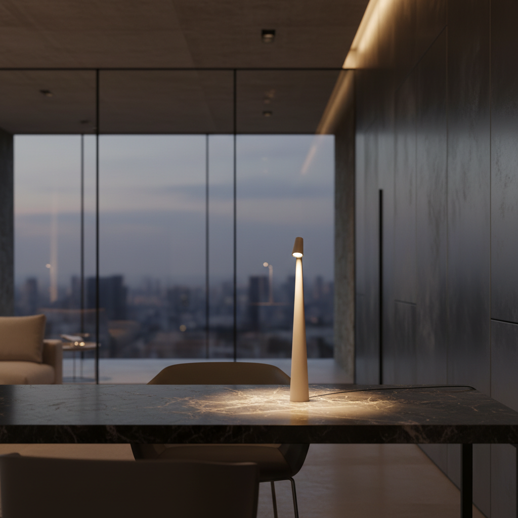 Wireless LED Table Lamp | Nordic Minimalist Design with Rechargeable Battery | Cordless Indoor Lighting