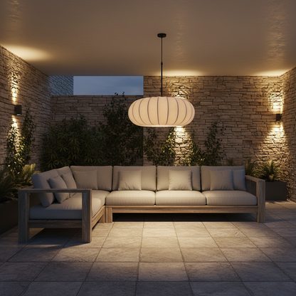 Verona Collection | Kitchen Pendant Lighting with Handcrafted Silk Shade | Adjustable Height for Modern Elegance