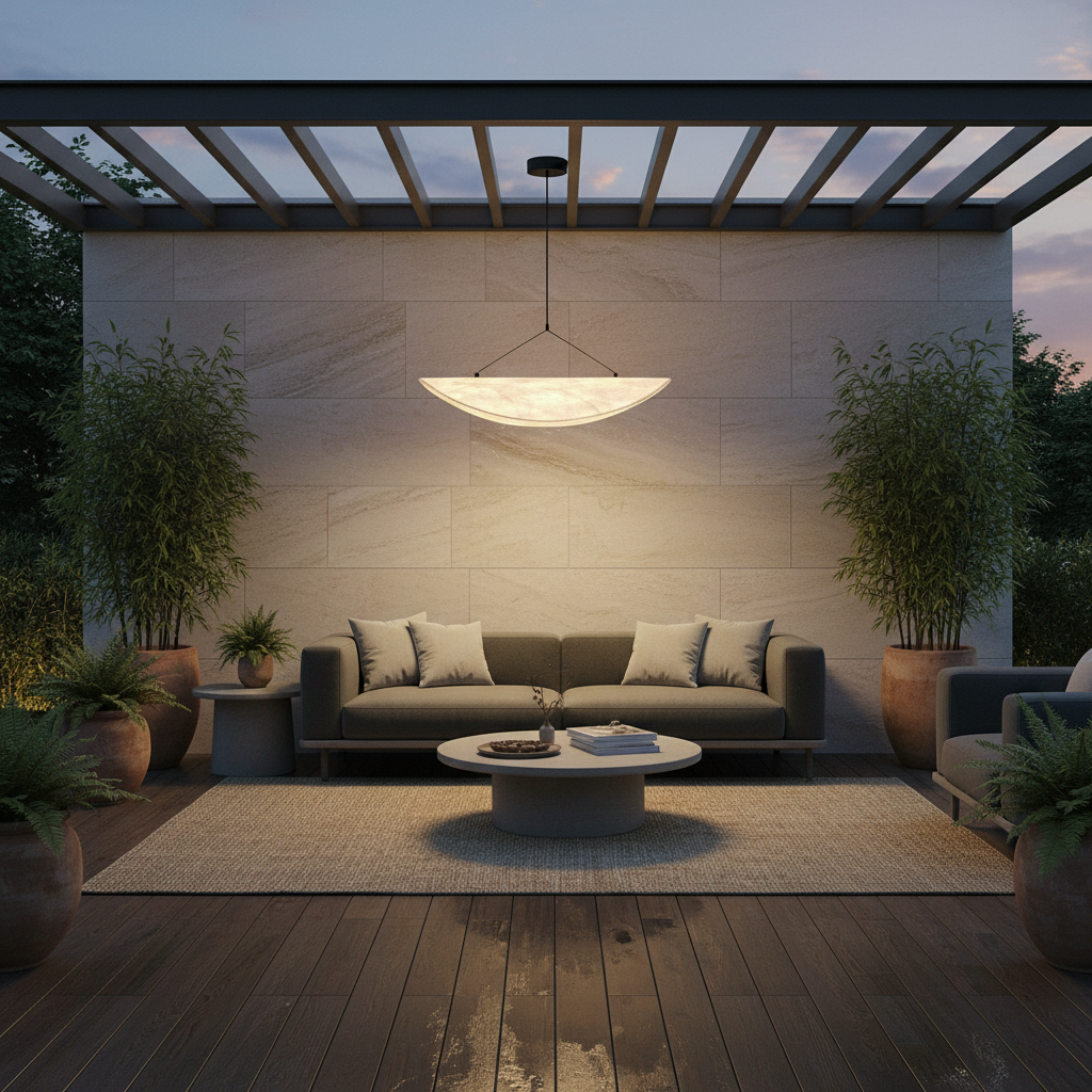 Japandi Collection | Black Pendant Lighting with Silk Shade & LED | Elegant Hanging Light for Cozy Ambiance
