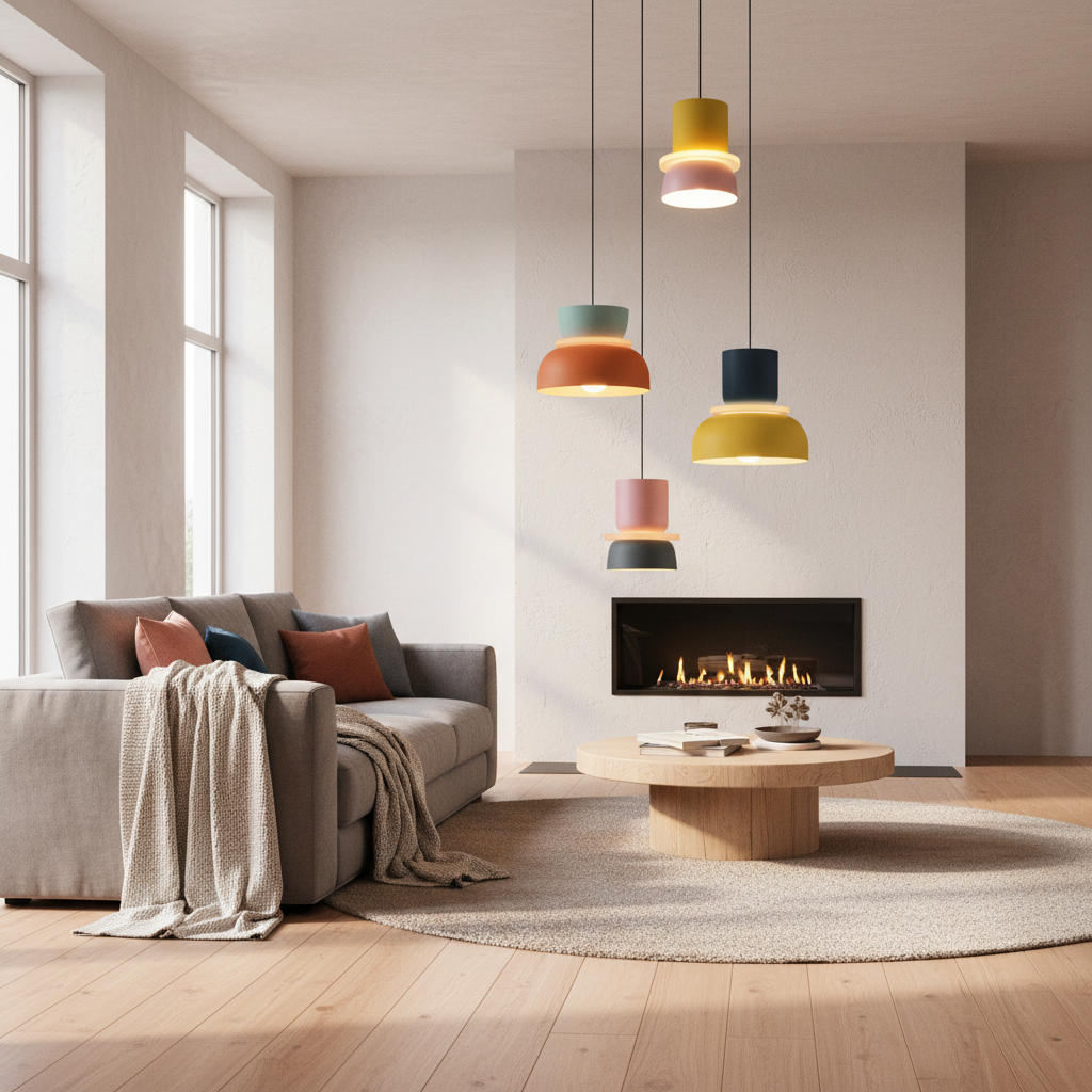 Nordic Collection | LED Pendant Light with Colorful Design | Adjustable Height for Modern Kitchen Lighting