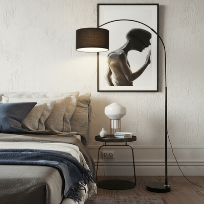 Elegant Arc Floor Lamp with Adjustable Height & Marble Base | Modern Lighting for Living Rooms