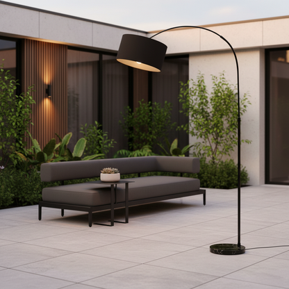 Elegant Arc Floor Lamp with Adjustable Height & Marble Base | Modern Lighting for Living Rooms