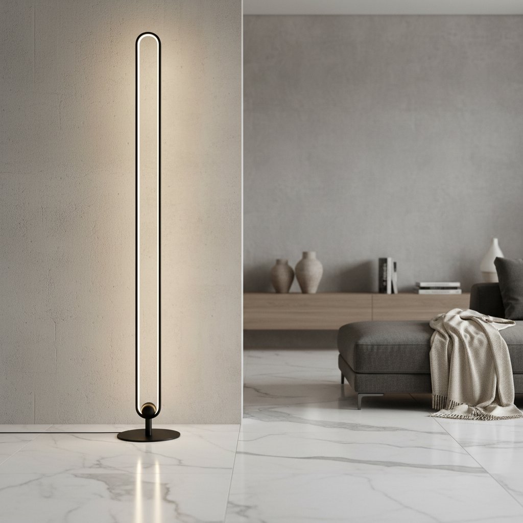 Sculptural LED Floor Lamp | Modern Minimalist Design with Soft Lighting | Stylish Black or Gold Floor Lamps for Living Room