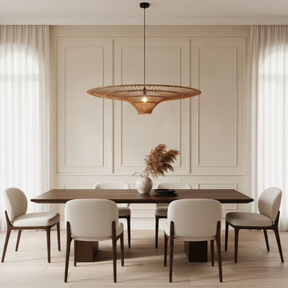 Kairo Collection | Rattan Chandelier Light with Adjustable Height | Elegant Home Decor for Stunning Illumination