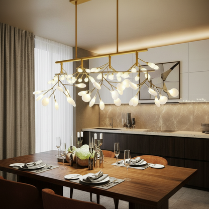 Nature's Glow | Modern Chandelier Light with Organic Design | Elegant Illumination for Dining Room